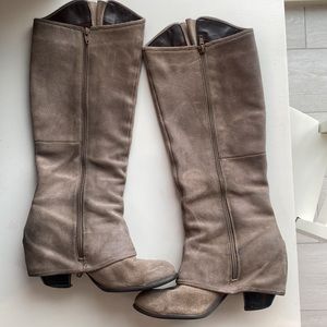 Fergie Ledger Too Almond Toe Tall Boot | Color: Silver | Size: 8